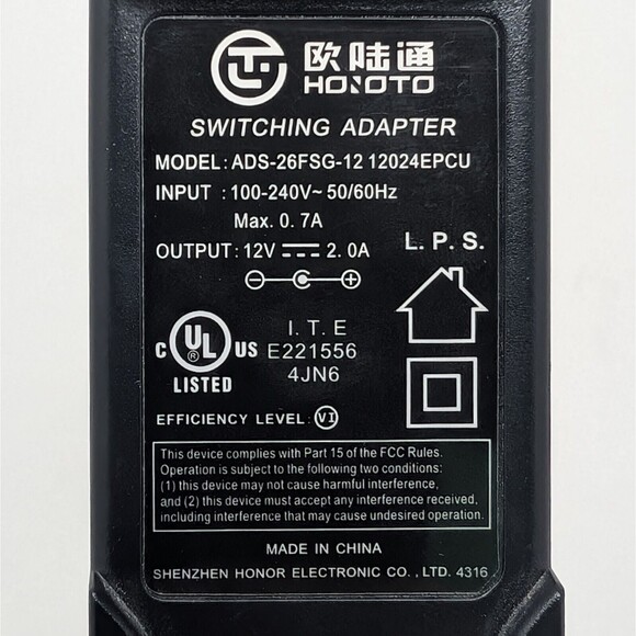 Genuine Hoioto ADS-26FSG-12 12024EPCU Power Supply Switching Adapter 12V 2A 24W - Picture 3 of 4